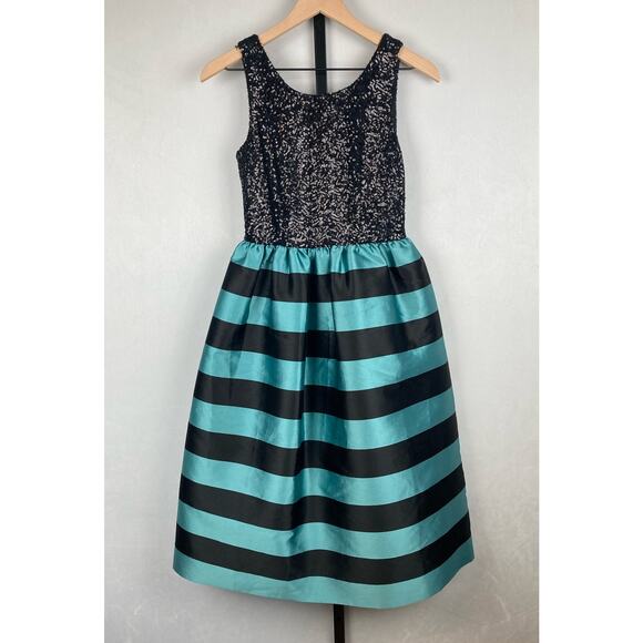 NEW Anthropologie Leifsdottir Starlit Stripes Dress Size 0 Sequin Fit and Flare - Picture 3 of 10